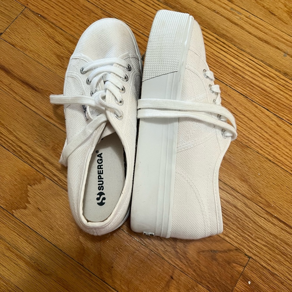 White platform Supergas - worn twice